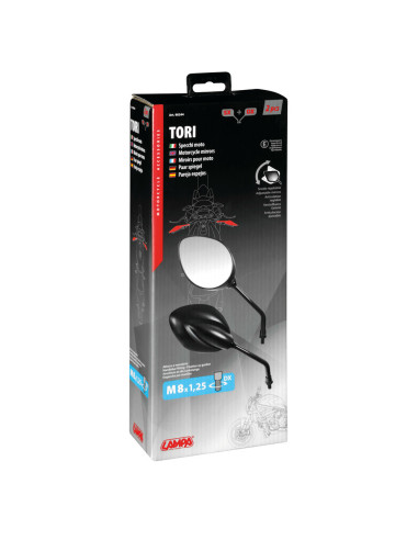 2 rétroviseurs moto ou scooter ajustables Tori 