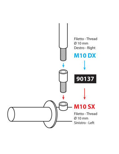 Adaptateur pour rétroviseurs moto 