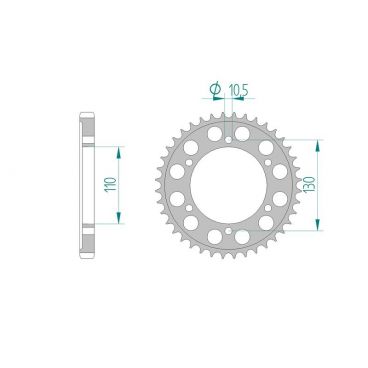 AFAM COURONNE ALU au pas de 530 YAM R1