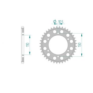 AFAM COURONNE ALU au pas de 520 HARD