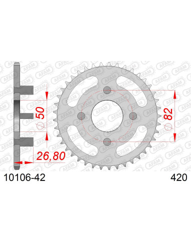 Kit chaîne acier HONDA SS 50 1975-1980   