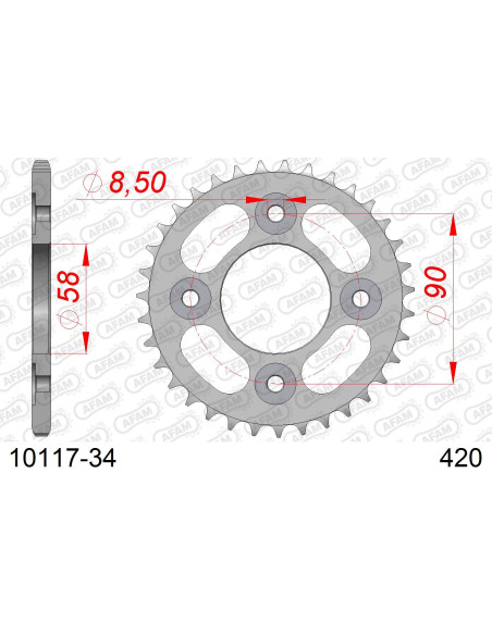 Kit chaîne acier HONDA MONKEY 125 2018-2021   