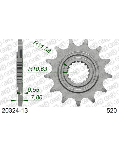 Kit chaîne acier HONDA CRF 250 RX 2021   
