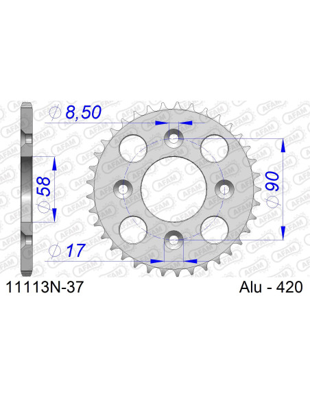 Kit chaîne alu HONDA XR 50 2000-2003   