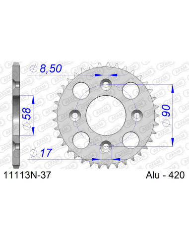 Kit chaîne alu HONDA CRF 50 2004-2022   