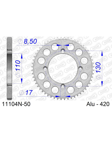 Kit chaîne alu HONDA CR 85 R PR 2003-2005   