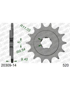 Kit chaîne alu HONDA CR 250 R 1984-1985    2