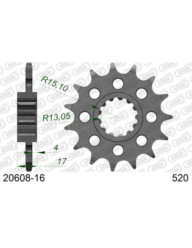 Kit chaîne alu HONDA VTR 1000 F #520 RACING 1997-2006   
