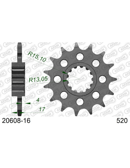 Kit chaîne alu HONDA VTR 1000 F #520 RACING 1997-2006   