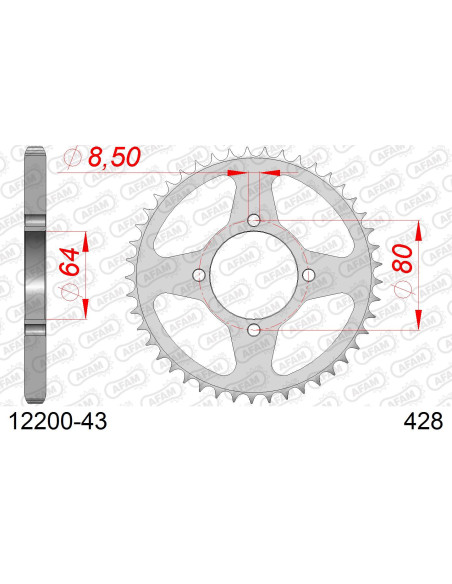 Kit chaîne acier YAMAHA Z 125 0   
