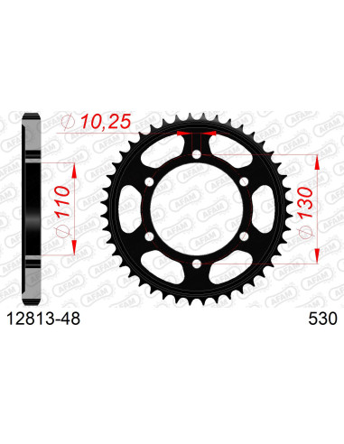 Kit chaîne acier RUB YAM YZF 600 R6 #530 2003-2005   