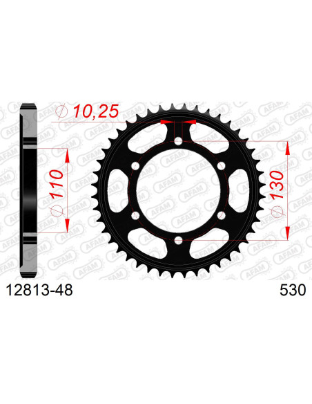 Kit chaîne acier RUB YAM YZF 600 R6 #530 2003-2005   