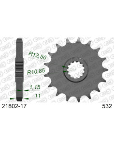 Kit chaîne acier YAMAHA FZR 1000 R EX-UP 1989-1997    2