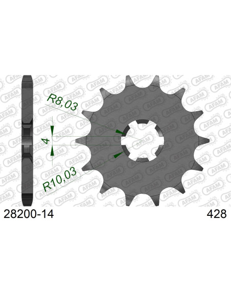 Kit chaîne alu YAMAHA YZ 80 SMALL WHEELS 1993-2001   