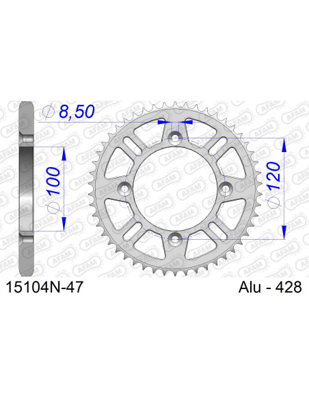 Kit chaîne alu YAMAHA YZ 80 SMALL WHEELS 1993-2001   