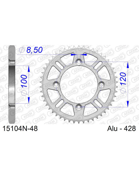 Kit chaîne alu YAMAHA YZ 85 SMALL WHEELS 2002-2015   
