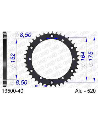 Kit chaîne alu YAMAHA YFS 200 BLASTER 1988-2006   