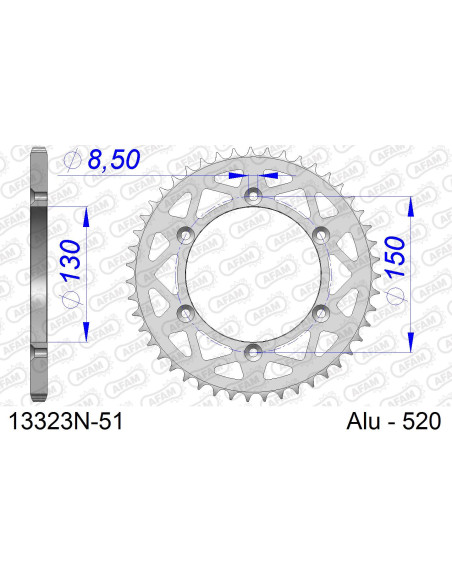 Kit chaîne alu YAMAHA WRF 250 2020-2022   