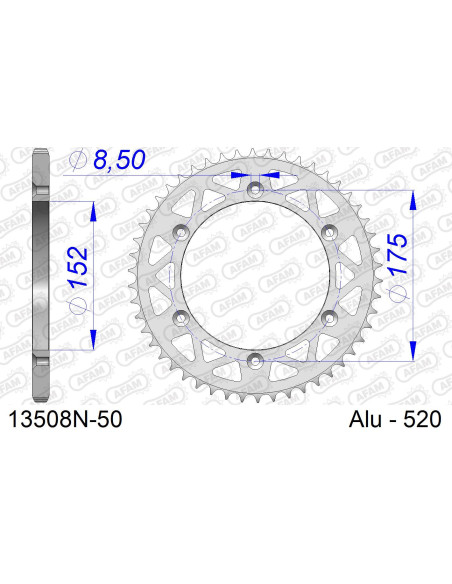 Kit chaîne alu YAMAHA YZ 250 1998   