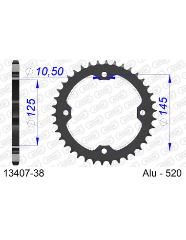 Kit chaîne alu YAMAHA YFZ 450 S 2003-2013   