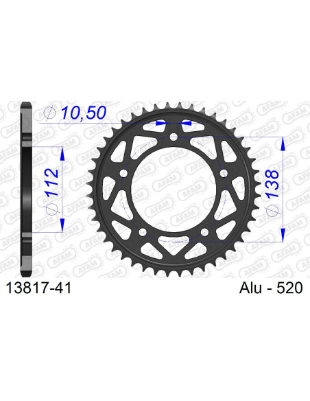 Kit chaîne alu RAC YAMAHA YZF-R1/ M # 520 2015-2022   