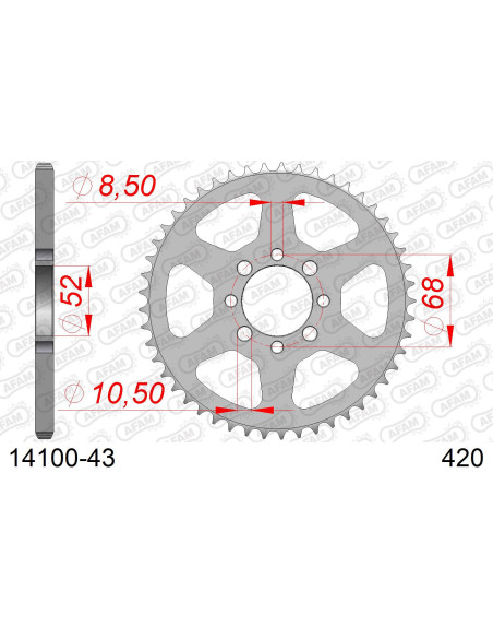 Kit chaîne acier SUZUKI TV 50 1991-1994   