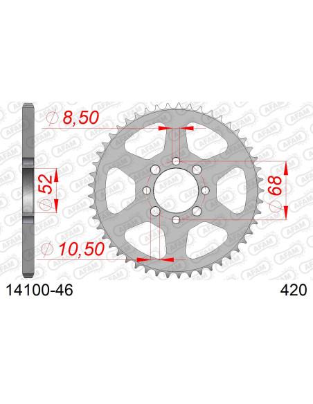 Kit chaîne acier SUZUKI TS 50 W 1986   