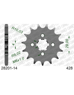 Kit chaîne acier SUZUKI GSX-S 125 2017-2021    2