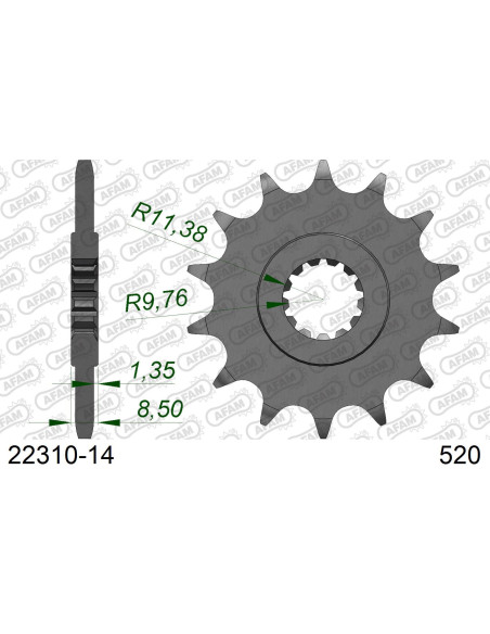 Kit chaîne acier SUZUKI GSX 250 R 2017-2020   