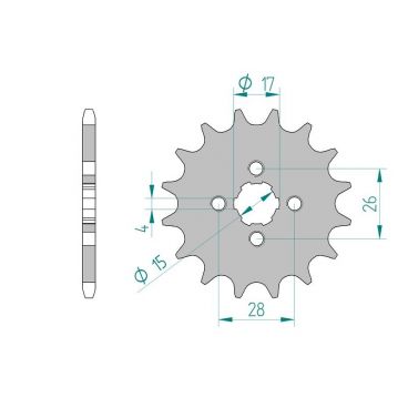 Pignon AFAM pour moto au pas de 420