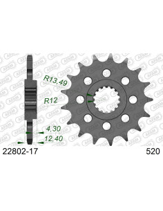 Kit chaîne acier SUZUKI GSXR 1000 #520 RAC 2017-2022    2