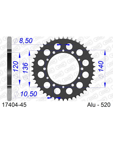 Kit chaîne alu SUZUKI GSX-R 750 #520 RACING 1998-1999   