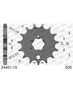 Kit chaîne acier KAWASAKI Z 440 C1-2,H1-2 1980-1983    2