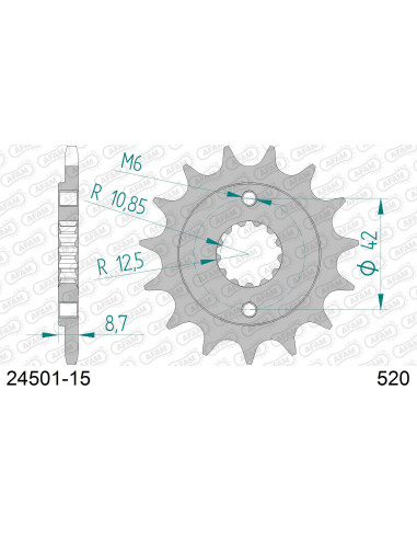 Kit chaîne acier KAWASAKI KL 500 A1-A2-B1 1987-1989   