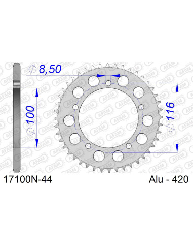 Kit chaîne alu KAWASAKI KX 60 1983-2003   