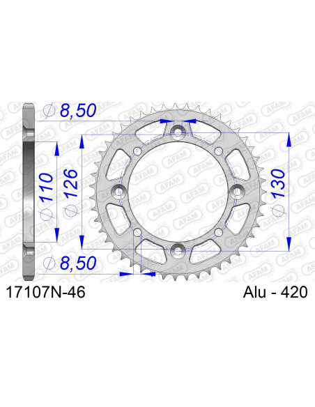 Kit chaîne alu KAWASAKI KX 65 2000-2001   
