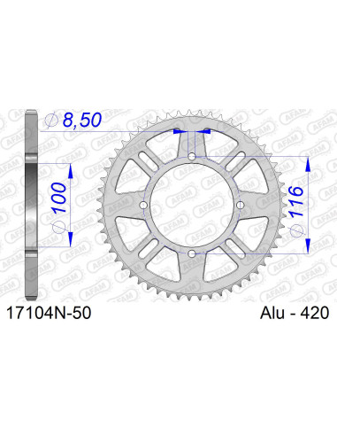 Kit chaîne alu KAWASAKI KX 85 SMALL WHEEL 2003-2023   