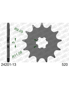 Kit chaîne alu KAWASAKI KX 125 2004-2008    2