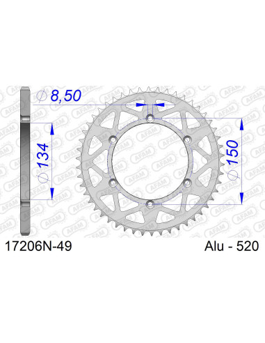 Kit chaîne alu KAWASAKI KX 250 F 2011-2012   