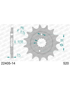 Kit chaîne alu KAWA KFX 400 2003-2006    2