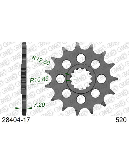 Kit chaîne alu RAC KAWASAKI ZX 10 R #520 2016-2020   