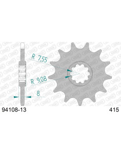Kit chaîne acier APRILIA RX 50 EXTREMA 1993-1994    2