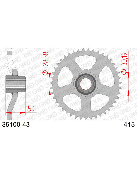 Kit chaîne acier APRILIA RX 50 EXTREMA 1993-1994   