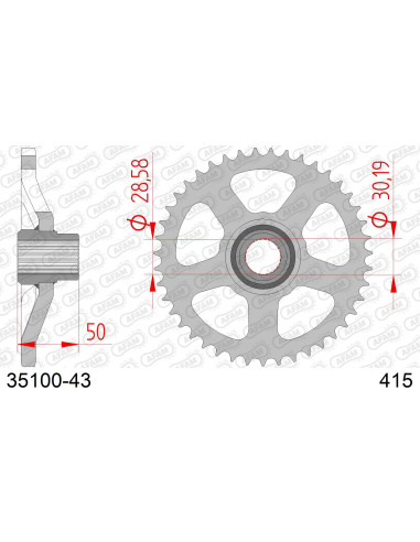 Kit chaîne acier APRILIA 50 AF-1 EUROPA,FUTURA 1990-1992   