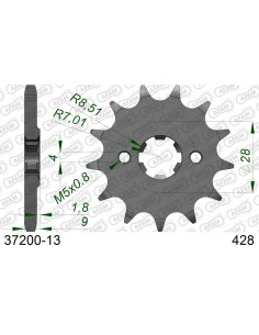 Kit chaîne acier APRILIA 125 TUONO 2017-2020    2