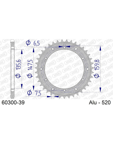 Kit chaîne alu APRILIA 300 TX 1986   