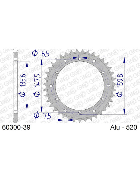 Kit chaîne alu APRILIA 300 TX 1986   