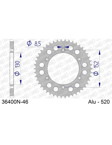 Kit chaîne alu APRILIA 450 SXV 2006-2013   