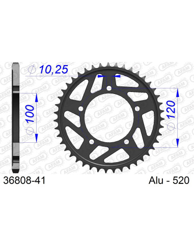 Kit chaîne alu APRILIA RSV4 1000 RR - RF #520 2015-2020   