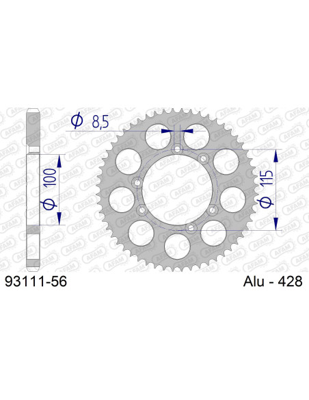 Kit chaîne alu BETA 50 RR 1999-2001   